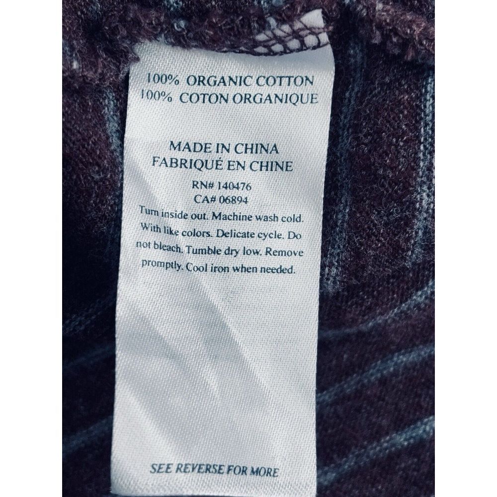 Faherty Brand Men's Large Maroon Blue Striped Cotton Long Sleeve 1/4 Button Polo - Picture 8 of 13